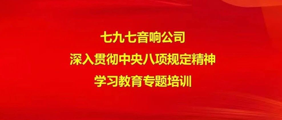 七九七音响公司开展深入贯彻中央八项规定精神学习教育专题培训